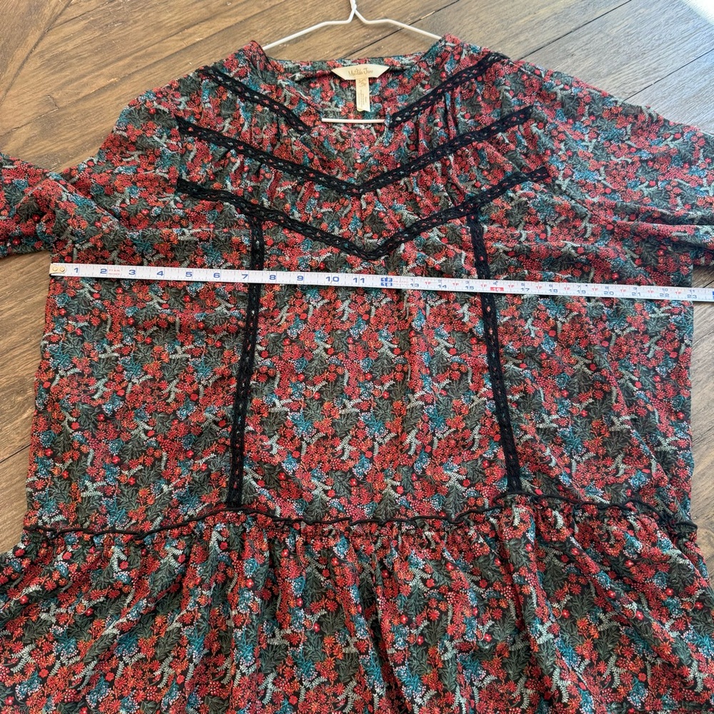 Matilda Jane Carol Tunic Blouse Gypsy Sz XL Boho Floral Long Sleeves Peasant Top - Picture 10 of 10